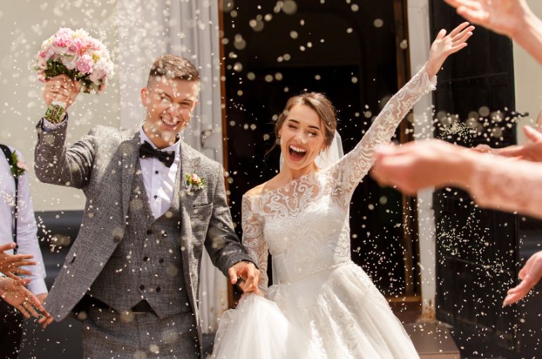 Hochzeitspaar dessen Hochzeitsessen von Street-Kitchen Catering betreut wurde
